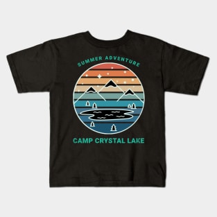 Camp Crystal Lake Retro Sunset Design Kids T-Shirt